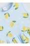 Blue Crew Neck Girls' Dress - 3