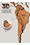 3D Wooden World Map Wall Decor for Living Room & Home UAE, Oak - 3