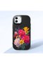 iPhone 12 Compatible Case Camera Protector Black Silicone Couple Phone Case with Floral Pattern