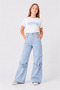 Girl's Convertible Pants Shorts with Snap Buttons 2 in 1 2568