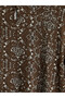Original Oval Collar Patterned Blouse - 7