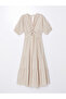 Original V-Neck Plain Short Sleeve A-Line Dress - 5