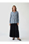 Nevavm Oval Collar Patterned Blouse with a Difference - 2