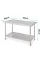 Heavy Duty Stainless Steel Work Table – 48x30 Inch, NSF Certified, Adjustable Undershelf, Double Layer Metal Workbench for Kitchen, Restaurant, Garage – No Tailgate, Without Casters, 48 * 30 * 35inch - 7