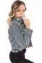Women's Designer Denim Jacket with Colorful Beads and Sequins Floral Embroidery Detail Blue Slim Fit Denim Coat - 5
