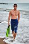 Lettered Navy Blue Men's Shorts |   S2406 - 5