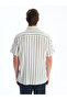 Nevavm Regular Fit Short Sleeve Striped Linen Look Men's Shirt with Difference - 4