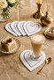 Embroidered Silver 6-Piece Coffee Serving Napkin Set Dowry Coffee Serving Napkin Valmeya - 5