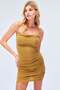 Alya Drapeli Glitter Jersey Strap Mini Dress Gold - 3