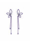Special Series Zircon Stone Flower Dangle Purple Earrings - 2