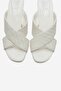 Lavean White Knitted Cross-Strapped Women's Wedge Heeled Slippers - 2