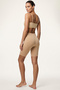 Seamless Cycling Tights with High Waist and Gathering Effect, Daily Nude Color - 3