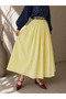 Voile Fabric Lined Long Skirt with Pockets-Yellow - 2