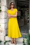 Women's Short Sleeve V-Neck Slit Midi Viscose Dress