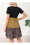 Women's leopard detail three piece viscose dress - 6