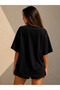 Cat Themed Printed Oversize 100% Cotton Premium T-Shirt - 4