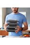 Meal Prep Food Containers with Lids Microwave Safe, 18.5 x 12.5 x 7.5 cm(28 oz. - Black, 50 Pieces. - Plastic) - 4