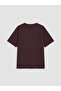 Lcw Curve Brown Large Size Embroidered 100% Cotton Women's T-Shirt - 7