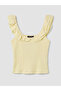 Yellow Baby Collar Ruffled Women's Undershirt - 5