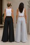 Double Black Gray Women's Wide Leg Sweatpants - 2
