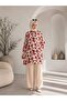 Women's Tunic Pants Suit in Viscose Fabric with Shirt Collar