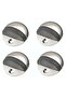 Stainless Steel Half Round Door Stopper with Rubber Bumper, Pack of 4