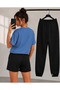 T-Shirt, Sweatpants, Shorts 3-Piece Combination, Thin Summer, Sweat-Absorbing, Ex Printed, Women'S/Men's Unisex Model - 2