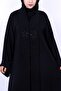 Classic Black Front-Open Abaya with Floral Hand Embroidery and Beaded - 6
