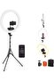 Professional 18 Inch Ring Light with Tripod Stand Holder, 45W Remote Shutter App Control, Vid