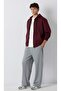 M0010644 بنطال رياضي رجالي أساسي باللون الرمادي