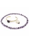 Natural Amethyst Stone 3-Piece Women's Jewelry Set Necklace Bracelet Ring - 3
