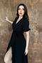 Women's Black Double Breasted Collar Belted Slit Short Sleeve Muslin Maxi Dress - 3