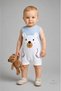 Baby Boy Summer Teddy Bear Printed Ribbed Jumpsuit 100% Cotton Sleeveless Shorts Jumpsuit Newborn Baby Romper 0-9 Months - 4