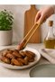30 cm Natural Bamboo Kitchen Tongs Wooden Serving Tongs Salad Grill Bread and Meat Serving Tongs 1 Piece - 5