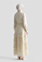 Lace Layered Stylish Dress Ecru - 7
