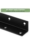 Four L-shaped metal brackets, 275 × 27 × 27 mm black shelf brackets, 90-degree angle brackets, for fixing shelves, furniture, and cabinets. - 5