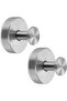 6-Pack Stainless Steel Vacuum Suction Cup Towel Hooks (brushed silver).