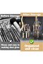 360° Rotatable Gray Makeup Organizer with 6 Compartments & Bear-Shaped Lid - 5