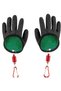 Two pairs of fishing gloves, puncture-proof, bite-proof, waterproof, with magnetic snap closure, suitable for safely handling pike and catfish.