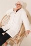 Gold Zippered Hooded Women's Beard Long Cardigan 80 cm - 6