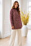 Leopard Patterned Tunic R7185 Claret Red - 3