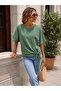 Timeless Elegance - Women's Crew Neck Short Sleeve Aerobin Blouse with Side Tie Detail - 2