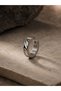 Silver Color Line Pattern Stainless Steel Men's Hoop Earrings - 2