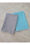 Nutrition Cover Piti Checkered Set of 2 (Turquoise Blue-Grey) - 4