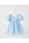 Blue Caroline Balloon Skirt Balloon Sleeves Ribbon Girls' Baby Girl Dress - 5