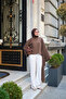 Women's Single Long Sleeve Detailed Blouse Brown - 2