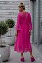 Italian Candy Pink Pool Collar Flounce Sleeve Lined Skirt Ruffle Hem Lace Dress 115 55 - 4