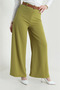 Women's Belted Pocketless Zippered Tencel Crepe Trousers - 2