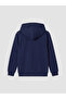Two Mt Shop Quality Lcw Kids Navy Blue 3 Thread Plain Boys' Zipper Sweatshirt - 4
