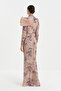 Stone Embellished Collar Detailed Evening Dress - Powder - 6